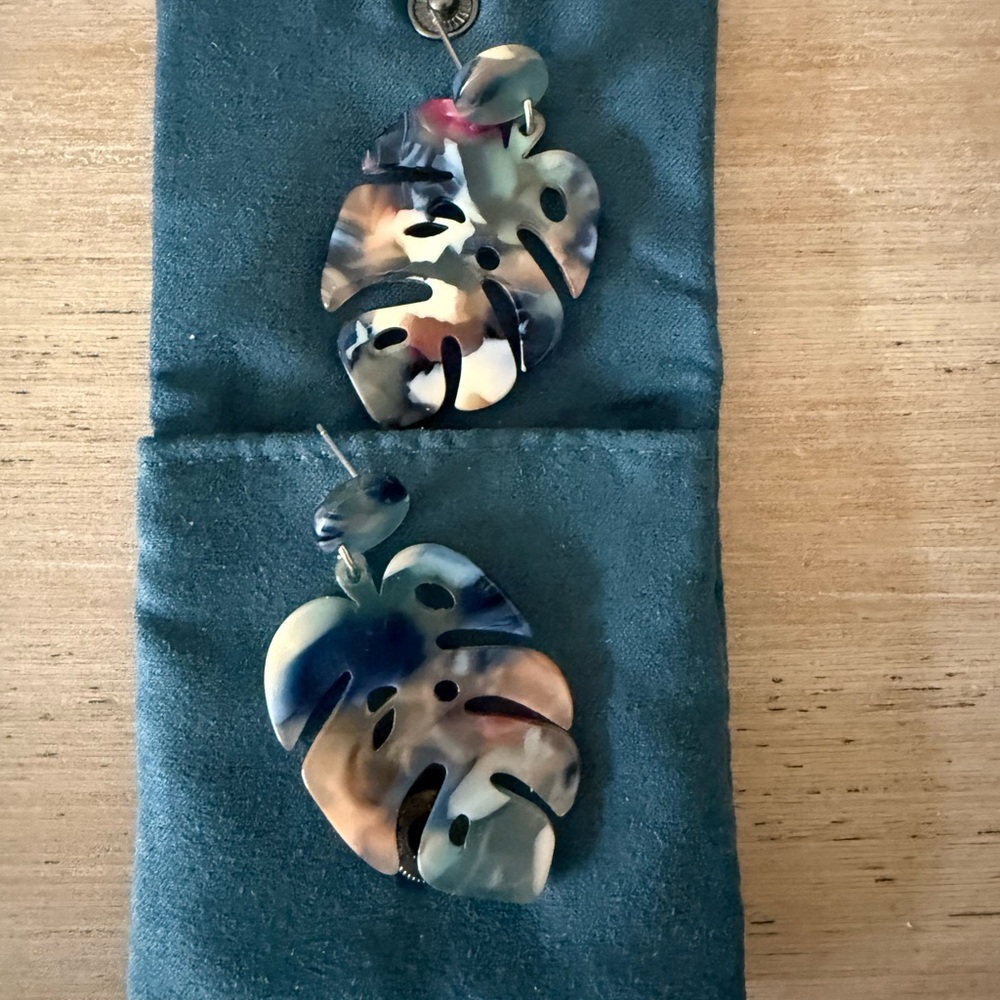 Multicolor Leaf Drop Earrings